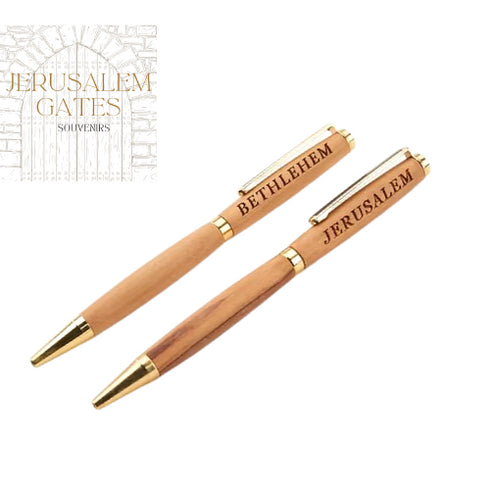 Olive Wood Hand Made Ballpoint Pen Engraved